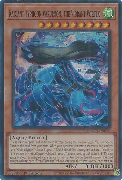 Radiant Typhoon Varuroon, the Vibrant Vortex DOOD-EN016 Yu-Gi-Oh card from Doom of Dimensions