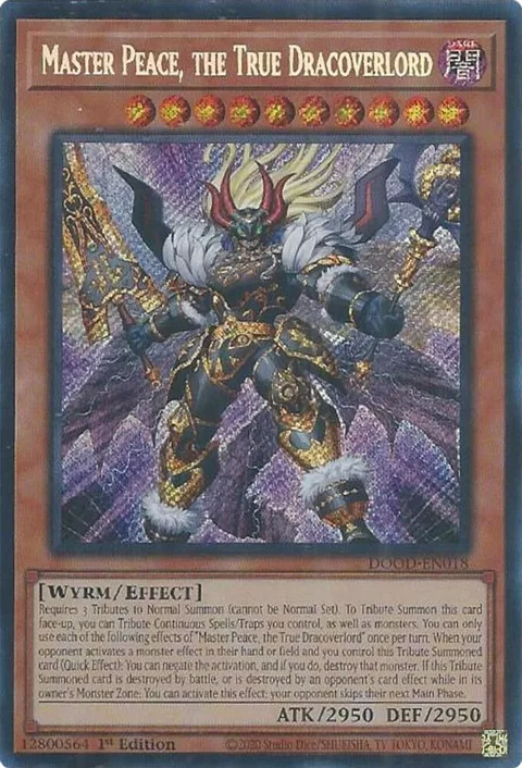 Master Peace, the True Dracoverlord DOOD-EN018 Yu-Gi-Oh card from Doom of Dimensions