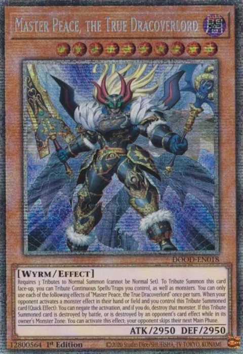 Master Peace, the True Dracoverlord Starlight Rare DOOD-EN018 Yu-Gi-Oh card from Doom of Dimensions