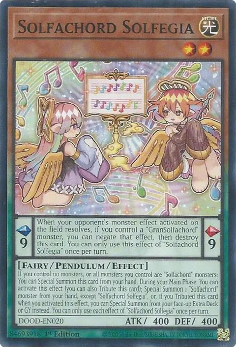 Solfachord Solfegia DOOD-EN020 Yu-Gi-Oh card from Doom of Dimensions