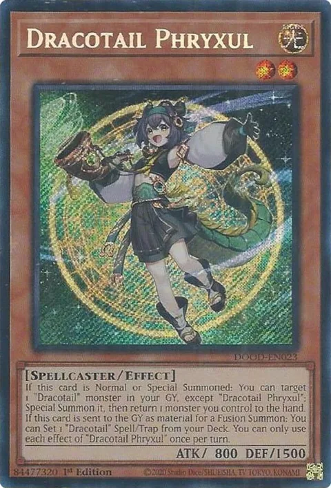 Dracotail Phryxul DOOD-EN023 Yu-Gi-Oh card from Doom of Dimensions