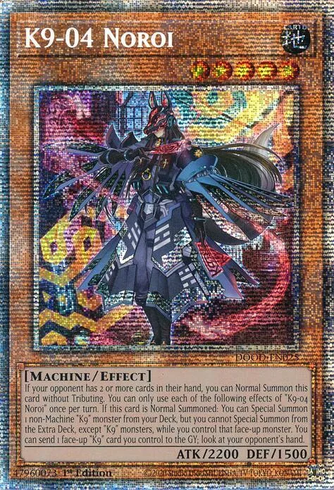 K9-04 Noroi Starlight Rare DOOD-EN025 Yu-Gi-Oh card from Doom of Dimensions