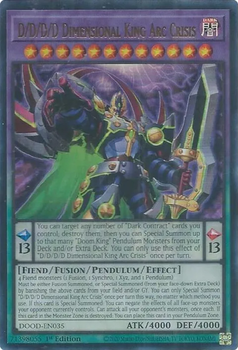 D/D/D/D Dimensional King Arc Crisis DOOD-EN035 Yu-Gi-Oh card from Doom of Dimensions