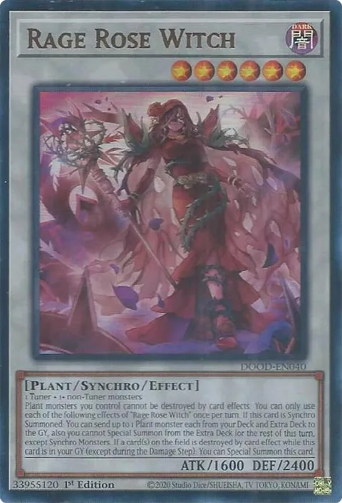 Rage Rose Witch DOOD-EN040 Yu-Gi-Oh card from Doom of Dimensions