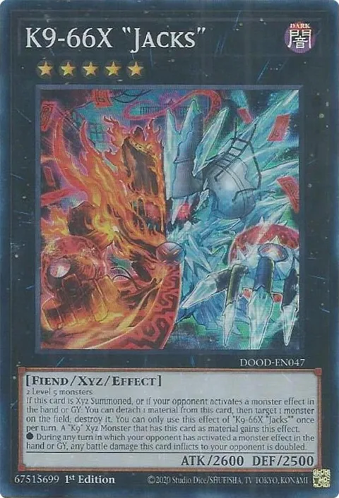K9-66X "Jacks" DOOD-EN047 Yu-Gi-Oh card from Doom of Dimensions