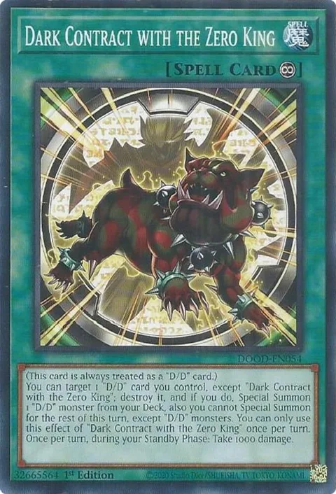 Dark Contract with the Zero King DOOD-EN054 Yu-Gi-Oh card from Doom of Dimensions