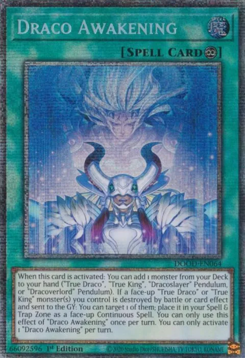 Draco Awakening Starlight Rare DOOD-EN064 Yu-Gi-Oh card from Doom of Dimensions