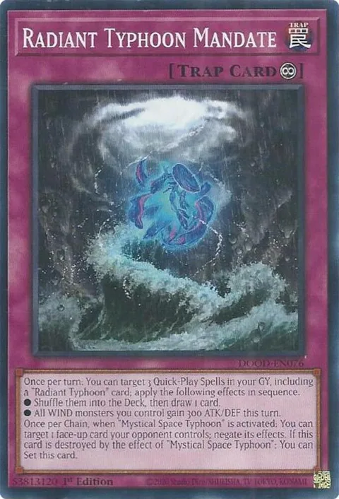 Radiant Typhoon Mandate DOOD-EN076 Yu-Gi-Oh card from Doom of Dimensions