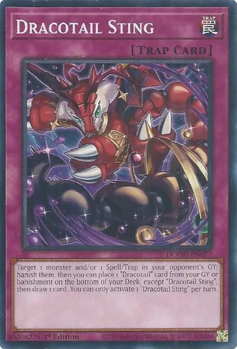 Dracotail Sting DOOD-EN077 Yu-Gi-Oh card from Doom of Dimensions