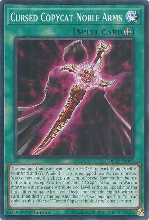 Cursed Copycat Noble Arms DOOD-EN082 Yu-Gi-Oh card from Doom of Dimensions