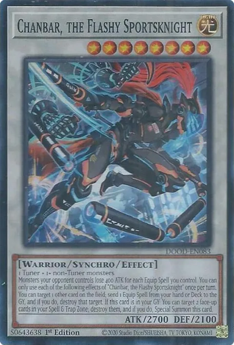 Chanbar, the Flashy Sportsknight DOOD-EN083 Yu-Gi-Oh card from Doom of Dimensions