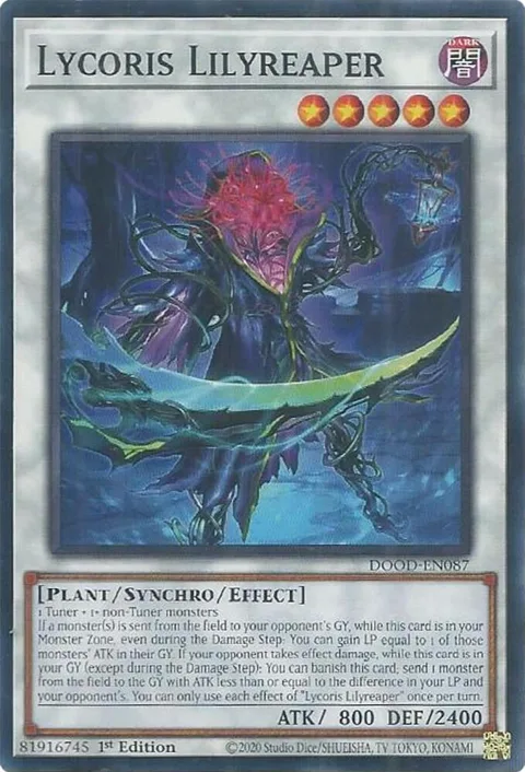 Lycoris Lilyreaper DOOD-EN087 Yu-Gi-Oh card from Doom of Dimensions