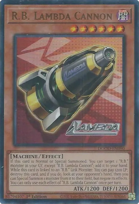 R.B. Lambda Cannon DOOD-EN090 Yu-Gi-Oh card from Doom of Dimensions