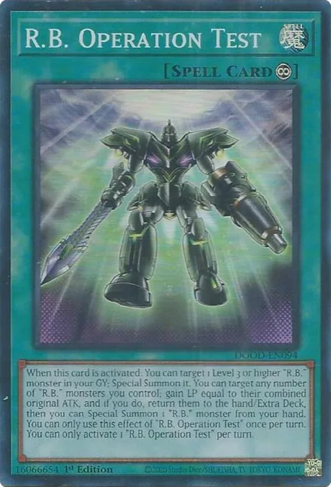 R.B. Operation Test DOOD-EN094 Yu-Gi-Oh card from Doom of Dimensions