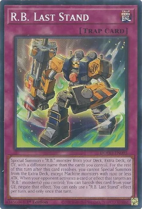 R.B. Last Stand DOOD-EN095 Yu-Gi-Oh card from Doom of Dimensions