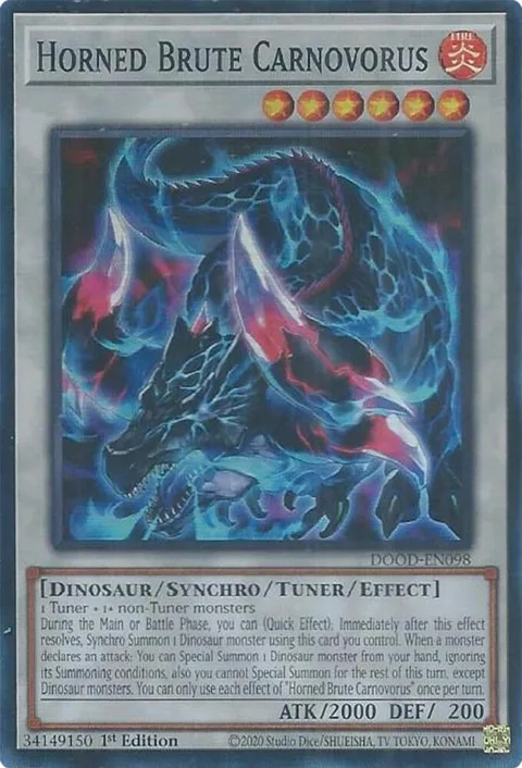 Horned Brute Carnovorus DOOD-EN098 Yu-Gi-Oh card from Doom of Dimensions
