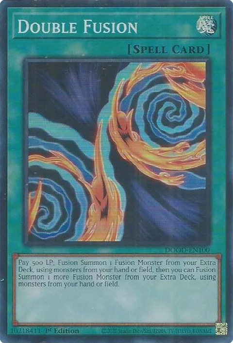 Double Fusion DOOD-EN100 Yu-Gi-Oh card from Doom of Dimensions