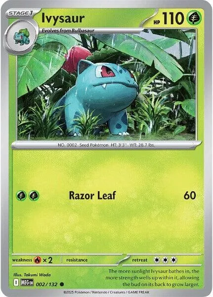 Ivysaur #002/132 Pokémon card from Mega Evolution