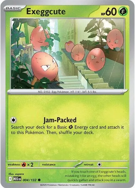 Exeggcute #004/132 Pokémon card from Mega Evolution
