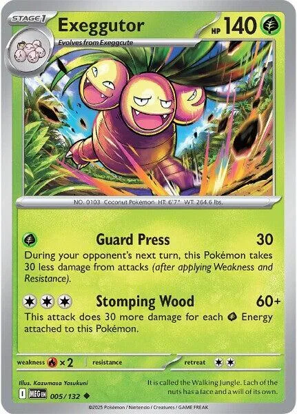 Exeggutor #005/132 Pokémon card from Mega Evolution