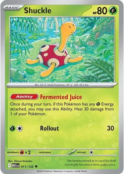 Shuckle #011/132 Pokémon card from Mega Evolution