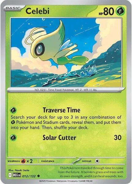 Celebi #012/132 Pokémon card from Mega Evolution