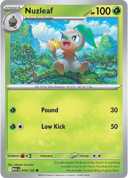 Nuzleaf #014/132 Pokémon card from Mega Evolution