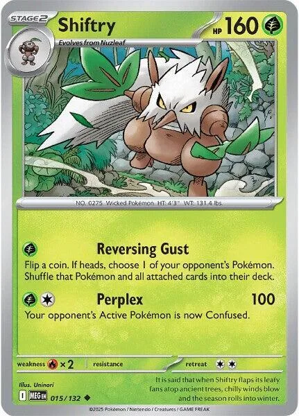 Shiftry #015/132 Pokémon card from Mega Evolution