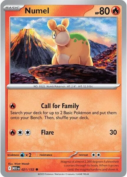 Numel #021/132 Pokémon card from Mega Evolution