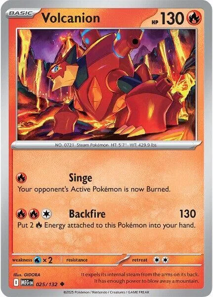 Volcanion #025/132 Pokémon card from Mega Evolution