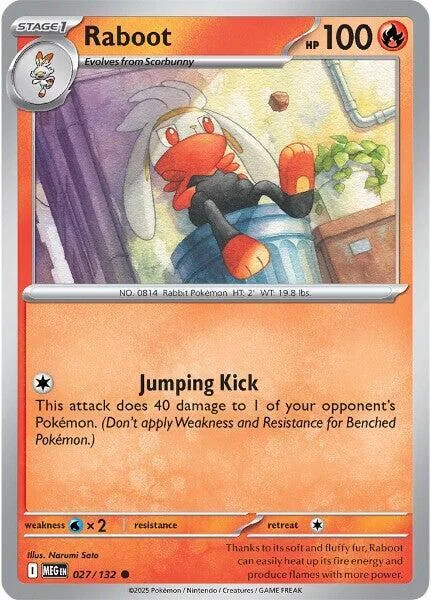 Raboot #027/132 Pokémon card from Mega Evolution
