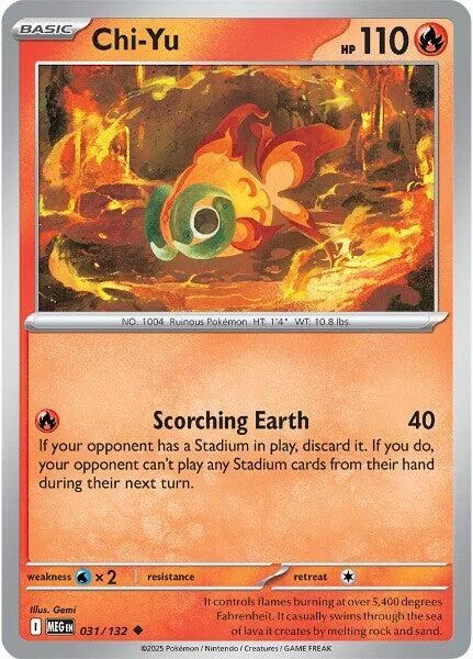 Chi-Yu #031/132 Pokémon card from Mega Evolution