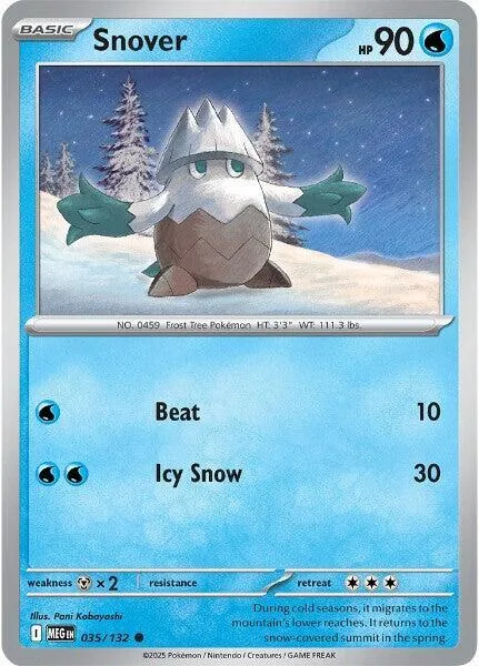 Snover #035/132 Pokémon card from Mega Evolution
