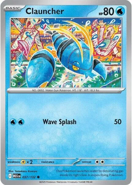 Clauncher #037/132 Pokémon card from Mega Evolution