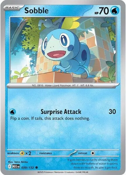 Sobble #039/132 Pokémon card from Mega Evolution