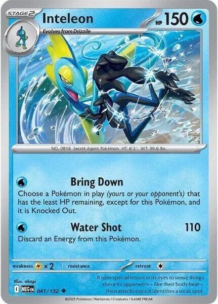 Inteleon #041/132 Pokémon card from Mega Evolution