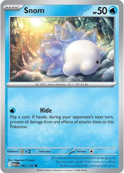 Snom #042/132 Pokémon card from Mega Evolution