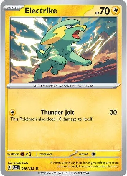 Electrike #049/132 Pokémon card from Mega Evolution
