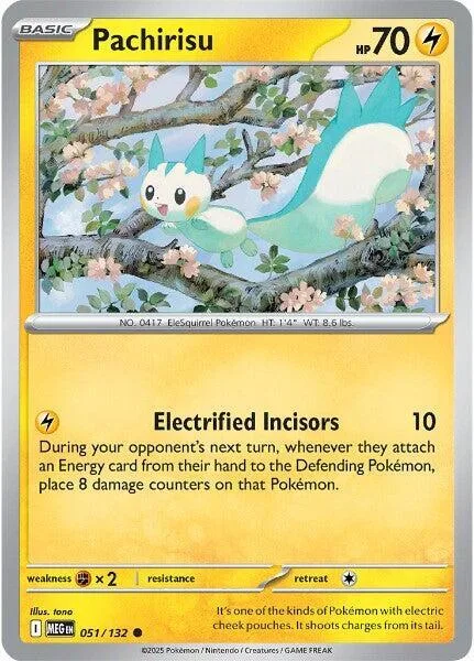 Pachirisu #051/132 Pokémon card from Mega Evolution