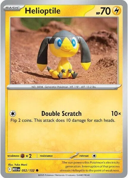 Helioptile #052/132 Pokémon card from Mega Evolution