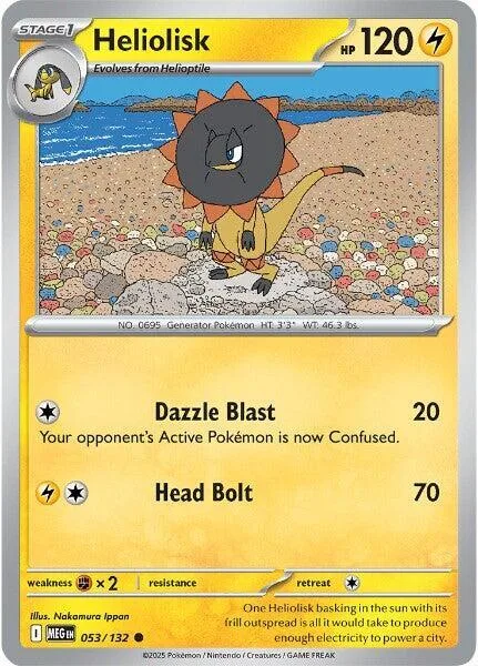 Heliolisk #053/132 Pokémon card from Mega Evolution