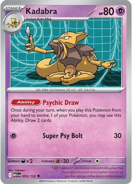Kadabra #055/132 Pokémon card from Mega Evolution