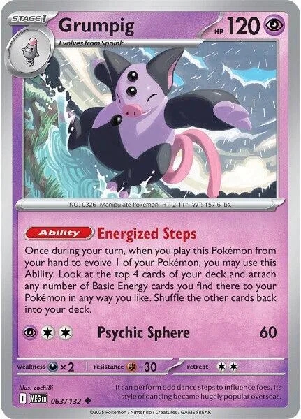 Grumpig #063/132 Pokémon card from Mega Evolution