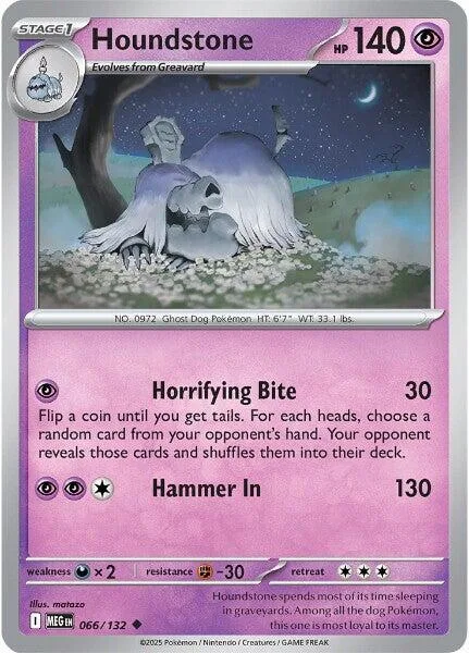 Houndstone #066/132 Pokémon card from Mega Evolution