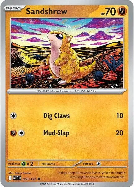 Sandshrew #068/132 Pokémon card from Mega Evolution