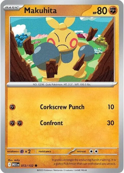 Makuhita #072/132 Pokémon card from Mega Evolution