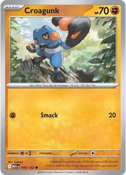 Croagunk #078/132 Pokémon card from Mega Evolution