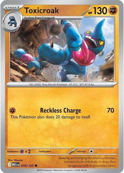 Toxicroak #079/132 Pokémon card from Mega Evolution