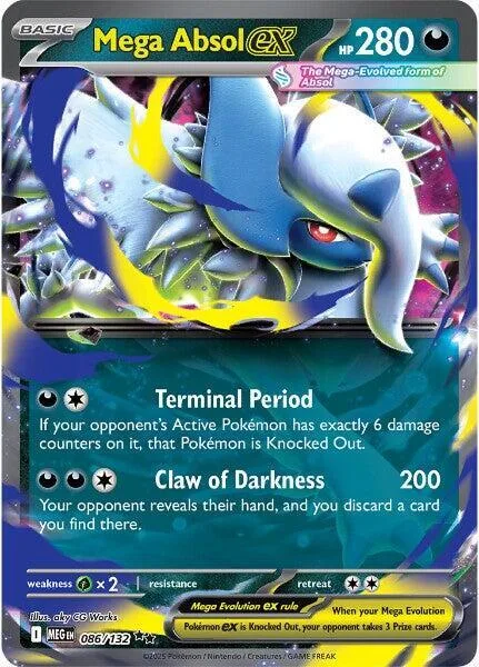 Mega Absol ex #086/132 Holofoil Pokémon card from Mega Evolution