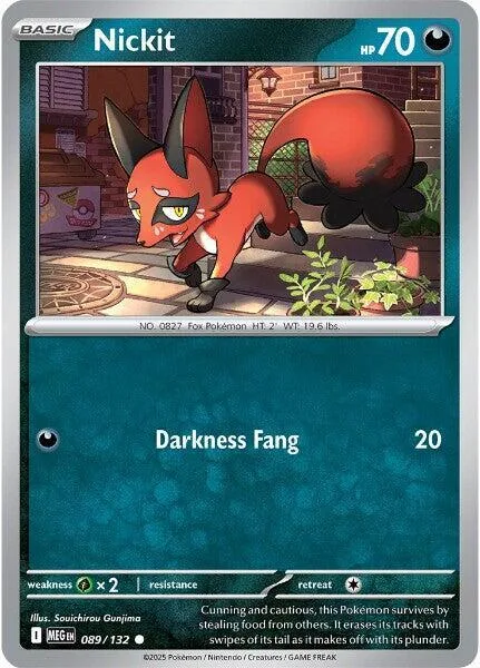 Nickit #089/132 Pokémon card from Mega Evolution